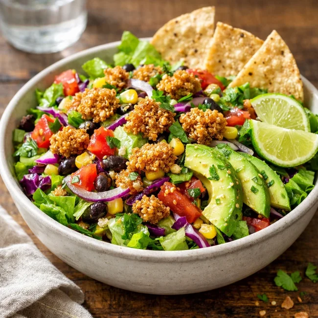 Crispy Quinoa Taco Salad
