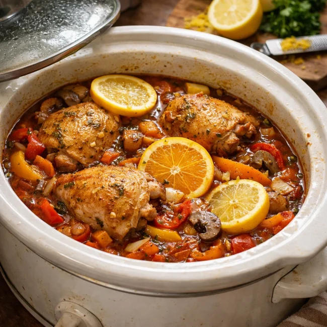 Crock Pot Citrus Chicken Cacciatore