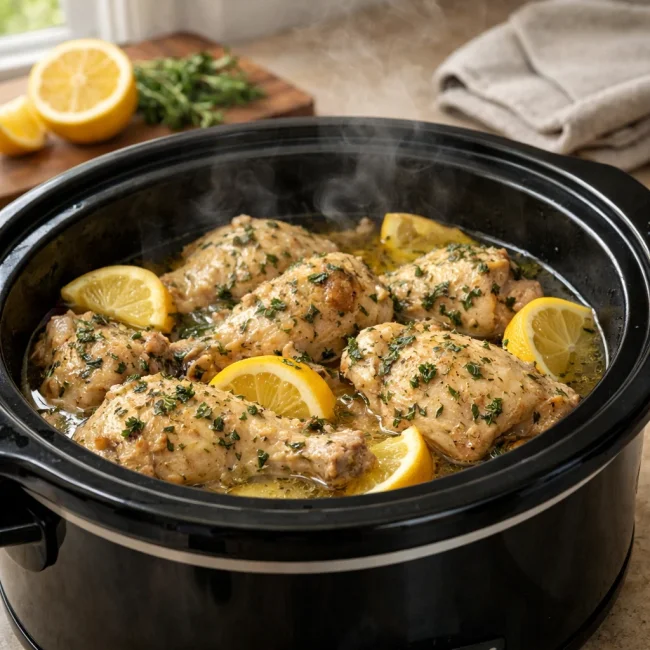 Crock Pot Lemon Herb Chicken