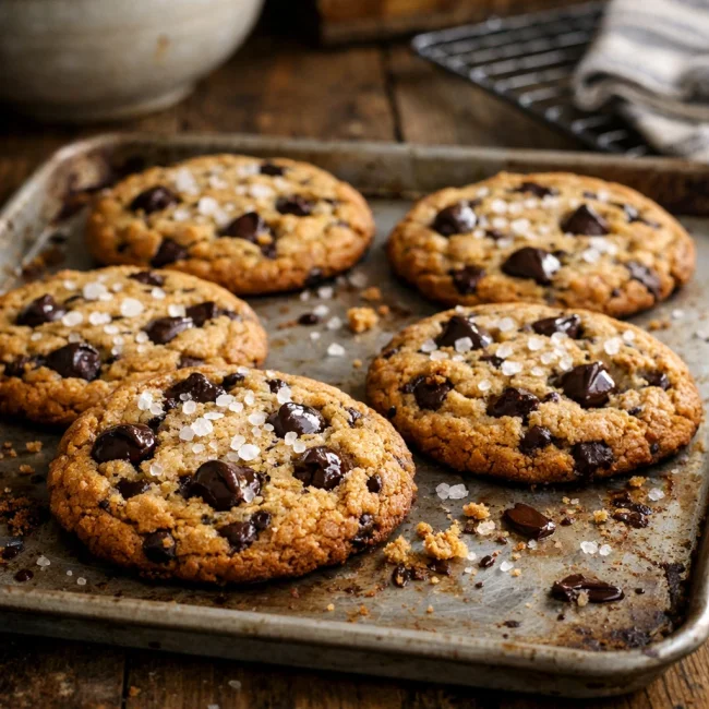 Crunchy Sea Salt Chocolate Chip Cookies