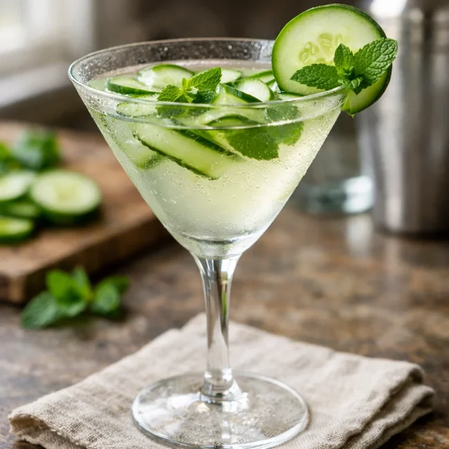 Cucumber Mint Vodka Martini