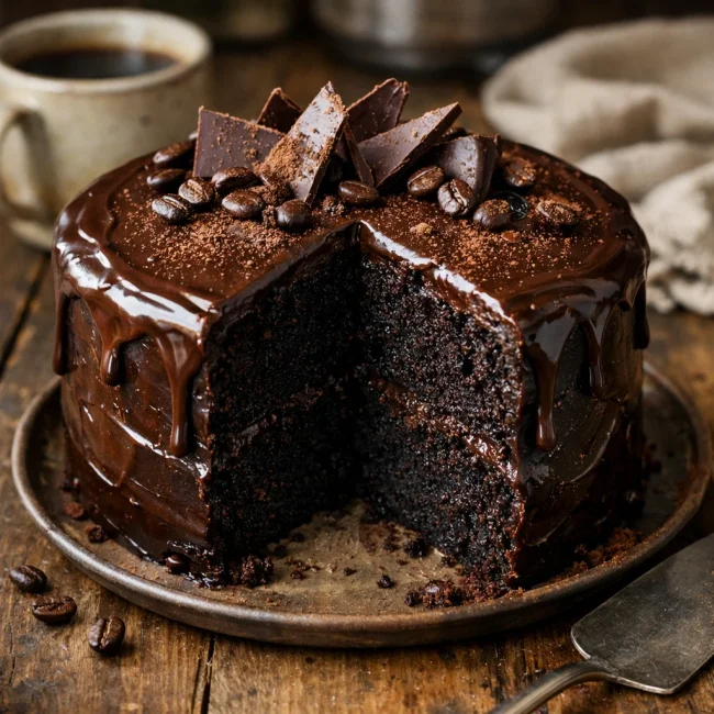 Decadent Dark Chocolate Espresso Cake