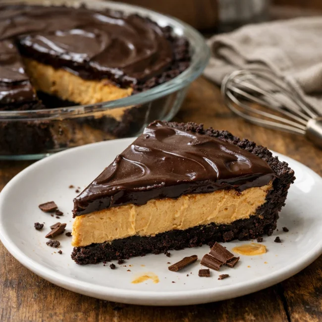 Decadent Dark Chocolate Peanut Butter Pie