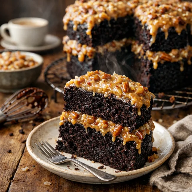 Decadent Dark German Chocolate Cake