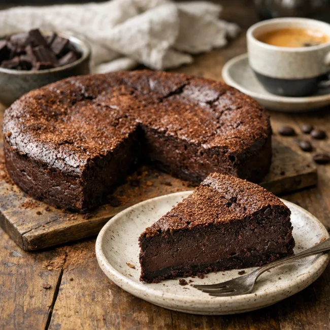 Decadent Flourless Chocolate Cake with a Hint of Espresso