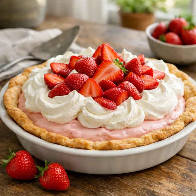 Delightful Strawberry Cream Pie