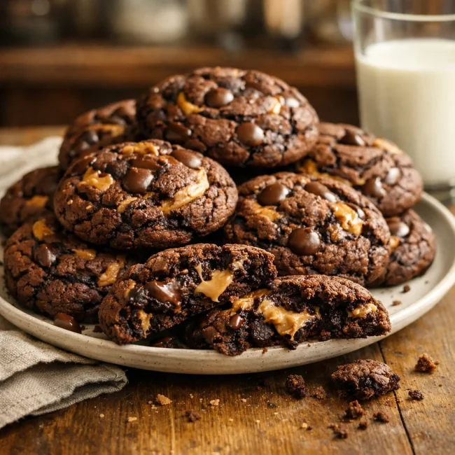 Double Chocolate Peanut Butter Cookies