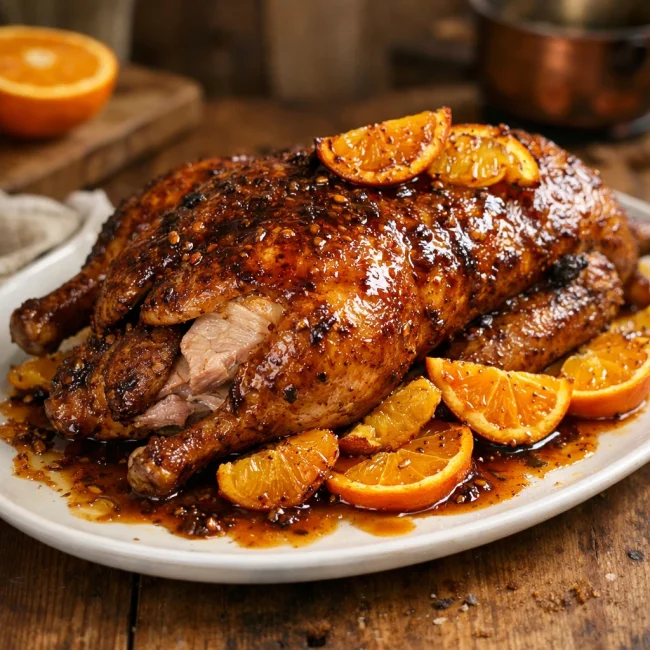 Duck à l'Orange with Spiced Caramel Glaze