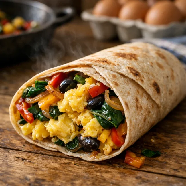Egg and Veggie Breakfast Burrito