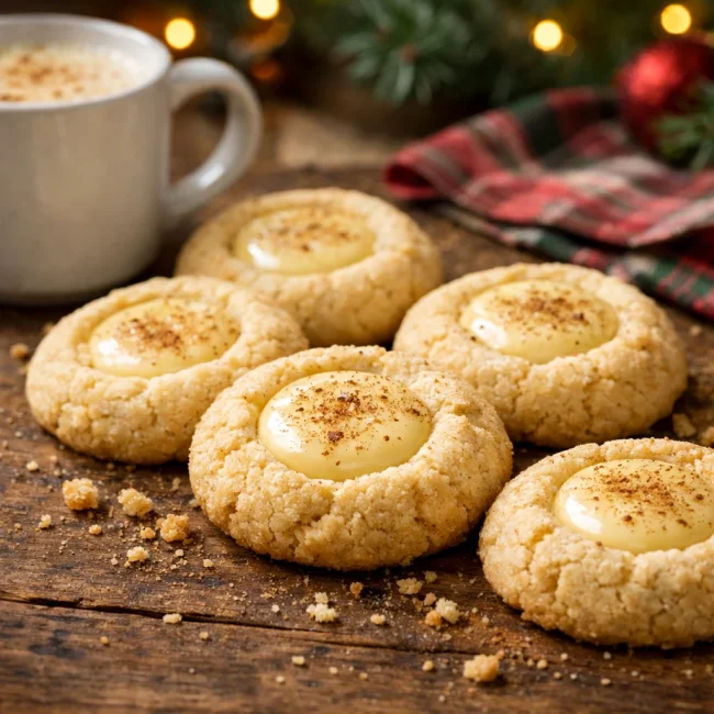 Eggnog Thumbprint Cookies