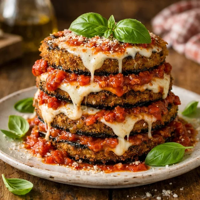 Eggplant Parmesan Stack