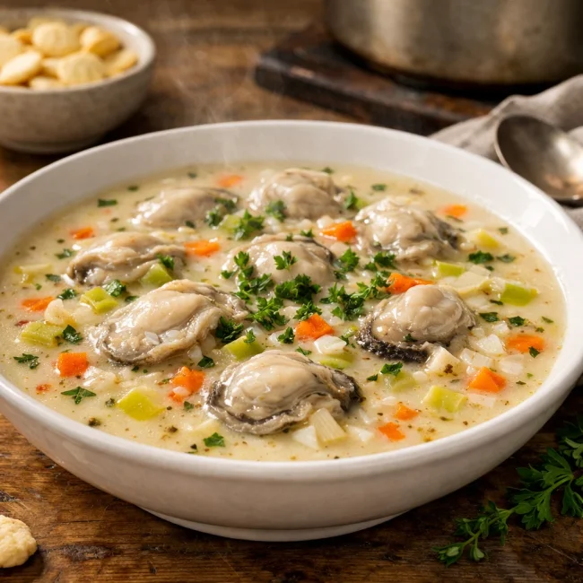 Elegant Chesapeake Oyster Stew with Aromatic Vegetables