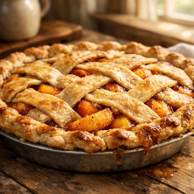 Farmhouse Peach Delight Pie