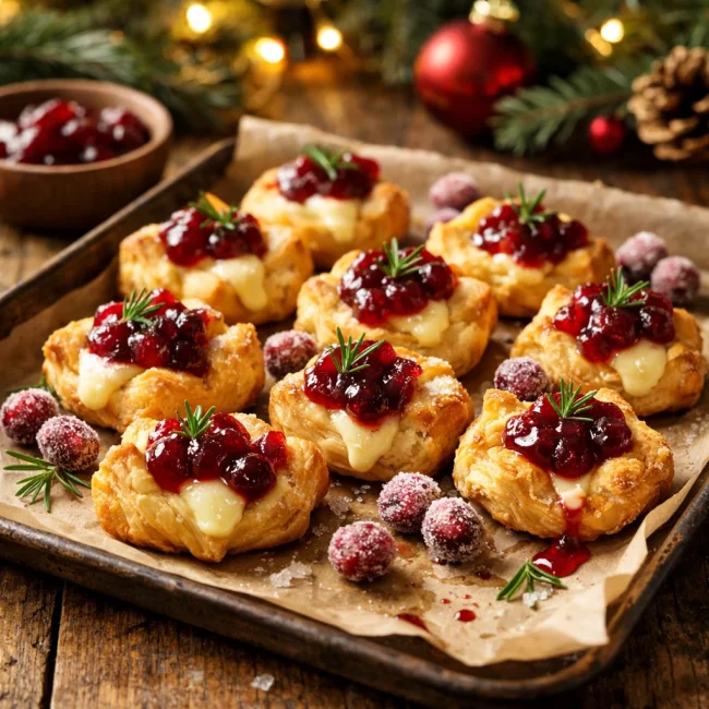Festive Cranberry Brie Bites