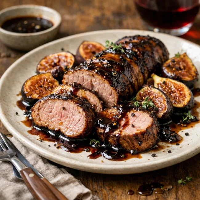 Fig and Balsamic Glazed Pork Tenderloin
