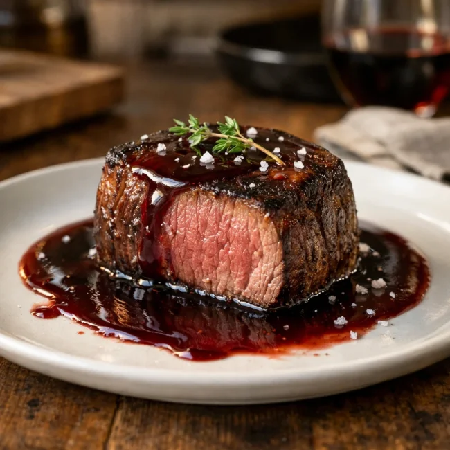 Filet Mignon with Red Wine Reduction