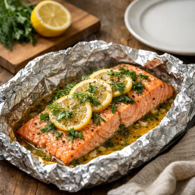 Foil-Wrapped Baked Salmon