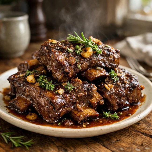 Garlic and Herb Slow Cooker Beef Short Ribs