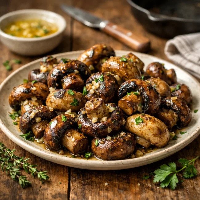 Garlic Butter Grilled Mushrooms