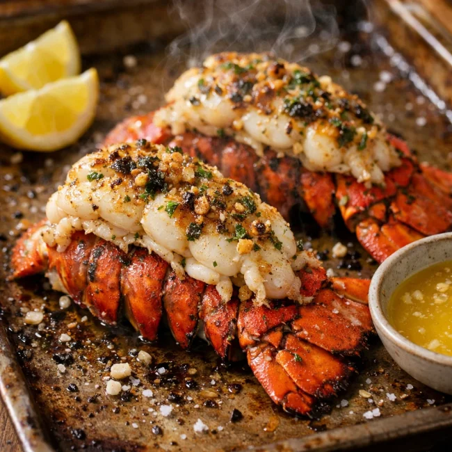 Garlic Herb Broiled Lobster Tails
