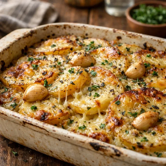 Garlic Herb Cheesy Potatoes