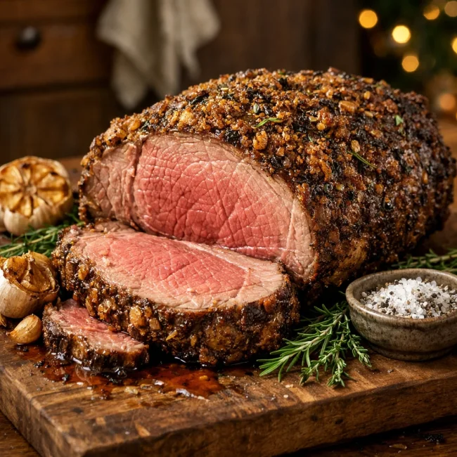 Garlic Herb Crusted Prime Rib Roast