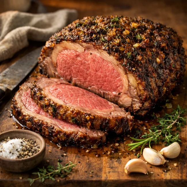 Garlic Herb Crusted Prime Rib