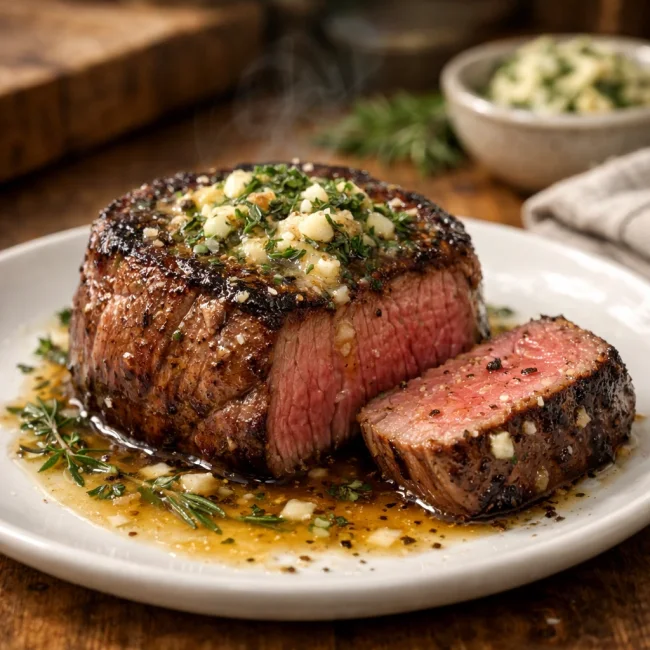 Garlic Herb Infused Filet Mignon