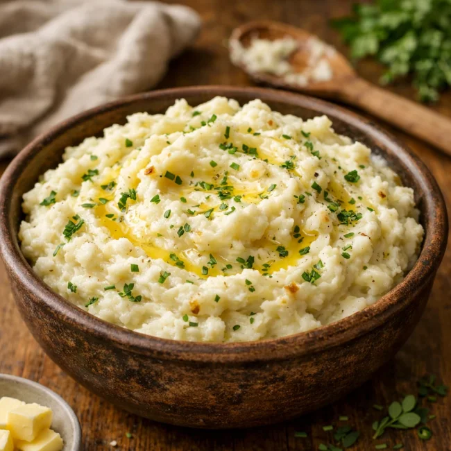 Garlic Herb Infused Mashed Potatoes