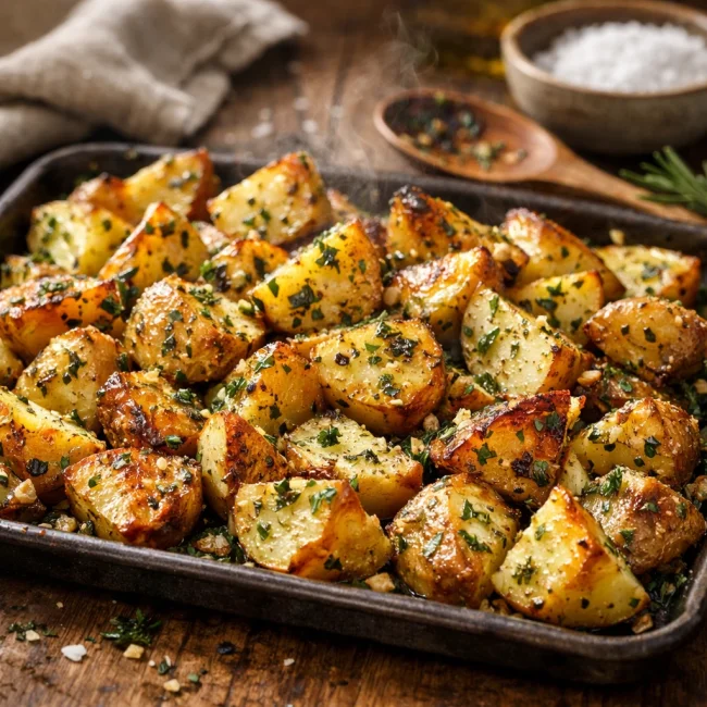 Garlic Herb Oven Roasted Potatoes