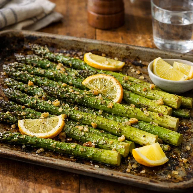 Garlic Lemon Oven-Roasted Asparagus