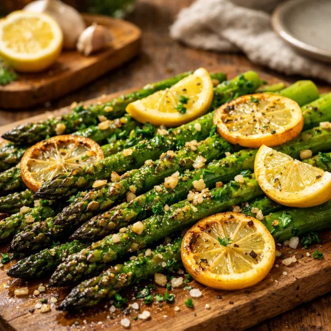 Garlic Lemon Roasted Asparagus