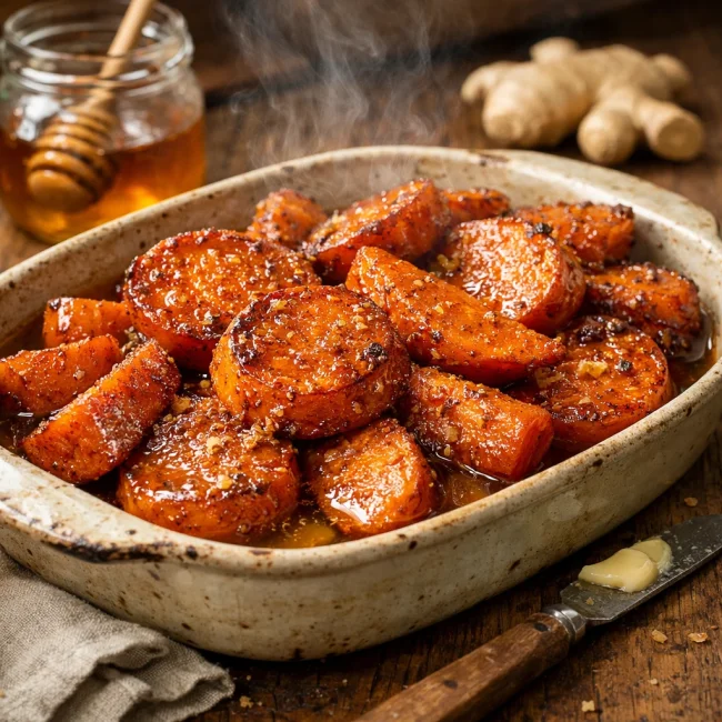Ginger Honey Candied Sweet Potatoes