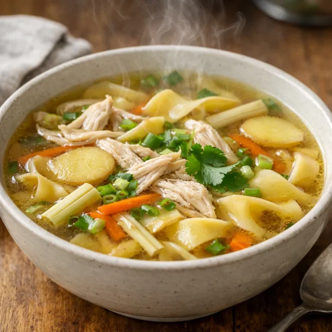 Ginger Lemongrass Chicken Noodle Soup