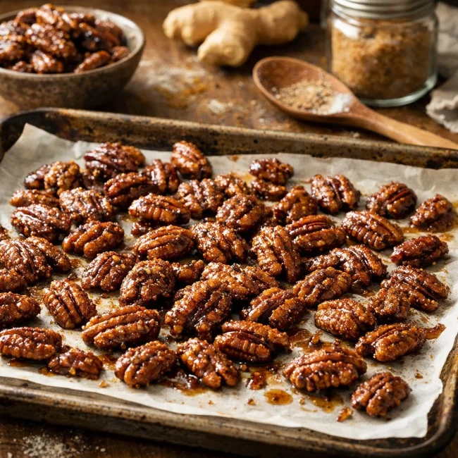 Ginger-Spiced Candied Pecans