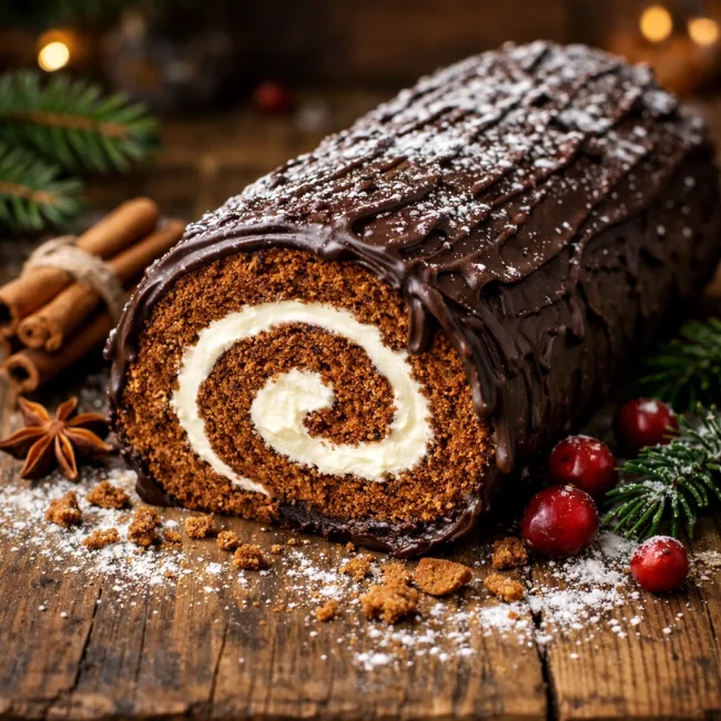 Gingerbread Yule Log
