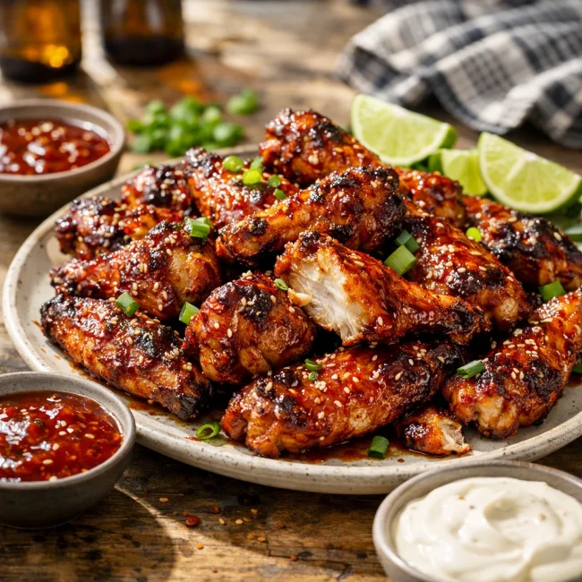 Gochujang Honey Glazed Chicken Wings