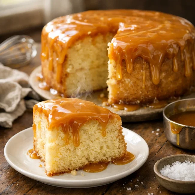 Golden Caramel Cloud Cake