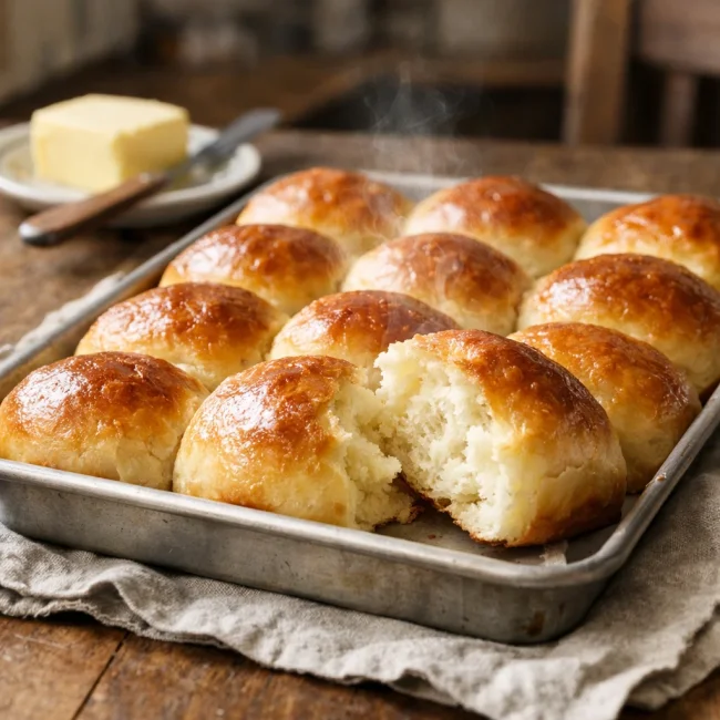 Golden Fluffy Dinner Rolls