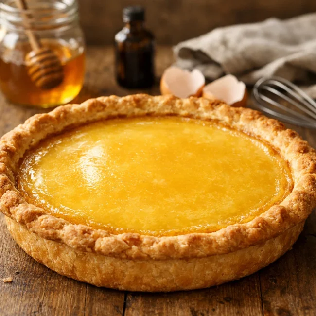 Golden Honey Custard Pie