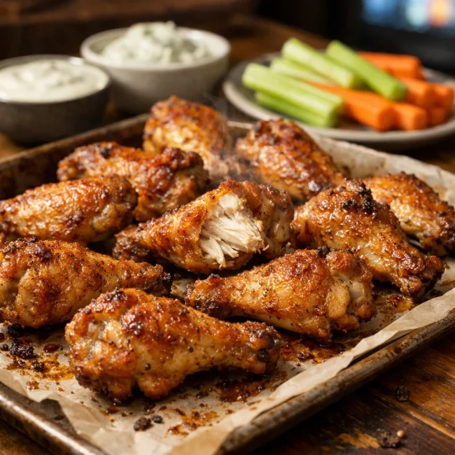 Golden Oven-Crisped Chicken Wings