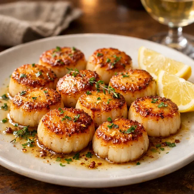 Golden Pan-Seared Scallops