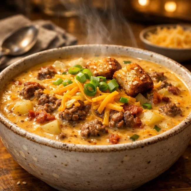 Gourmet Cheeseburger Soup