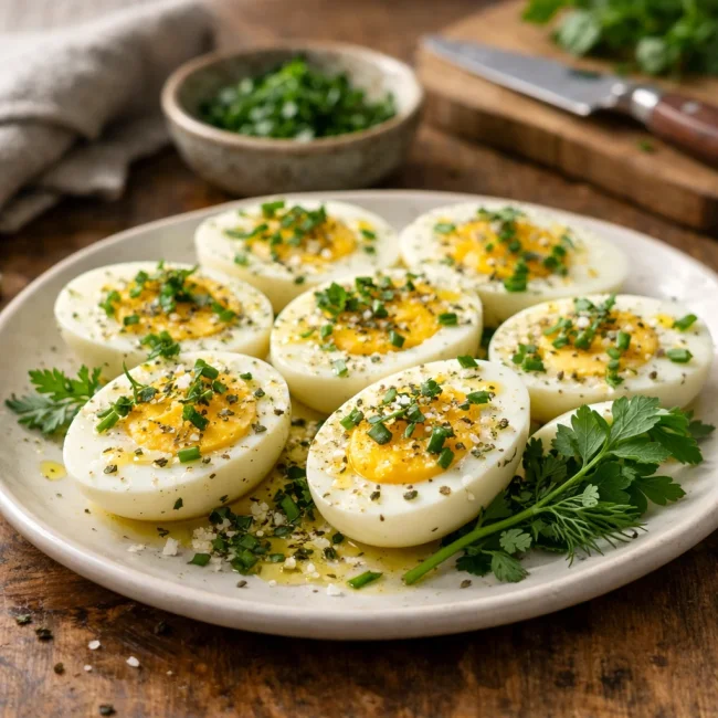 Gourmet Hard-Boiled Eggs with Herb Infusion