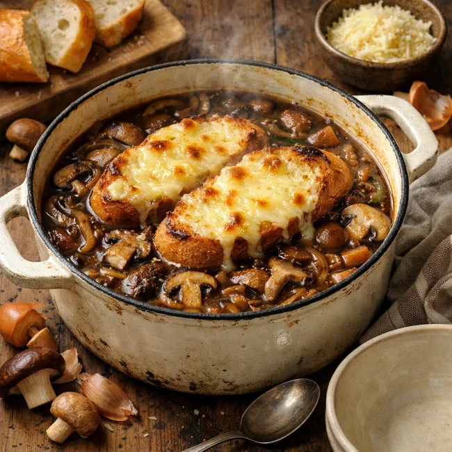 Gourmet Mushroom French Onion Soup