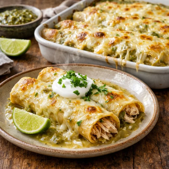Green Chile Chicken Enchiladas