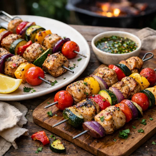 Grilled Chicken & Veggie Skewers