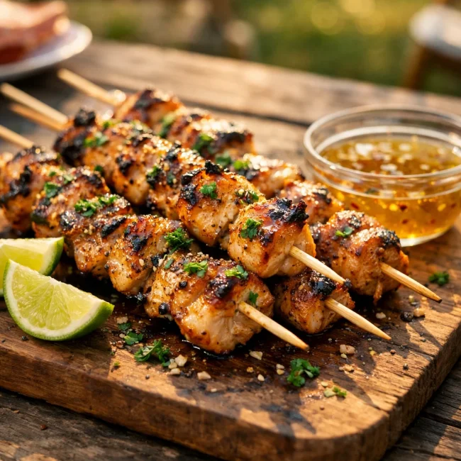 Grilled Honey Lime Chicken Skewers