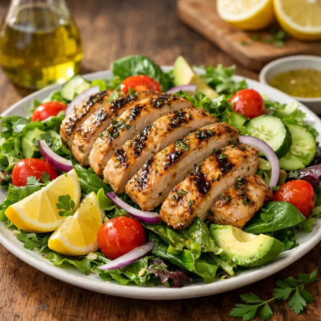 Grilled Lemon Herb Chicken Salad