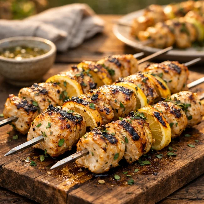 Grilled Lemon Herb Chicken Skewers